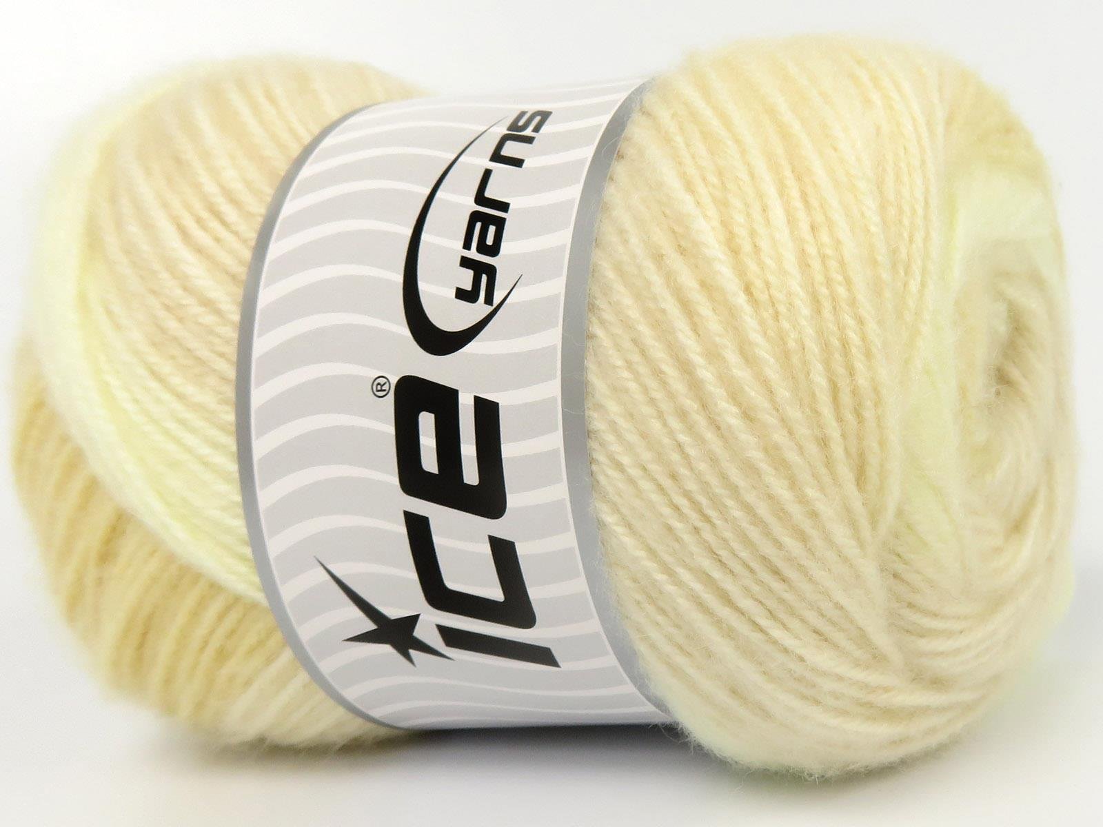 Lot of 4 x 100gr Skeins Ice Yarns SHAGGY Hand Knitting Yarn Cream Shades