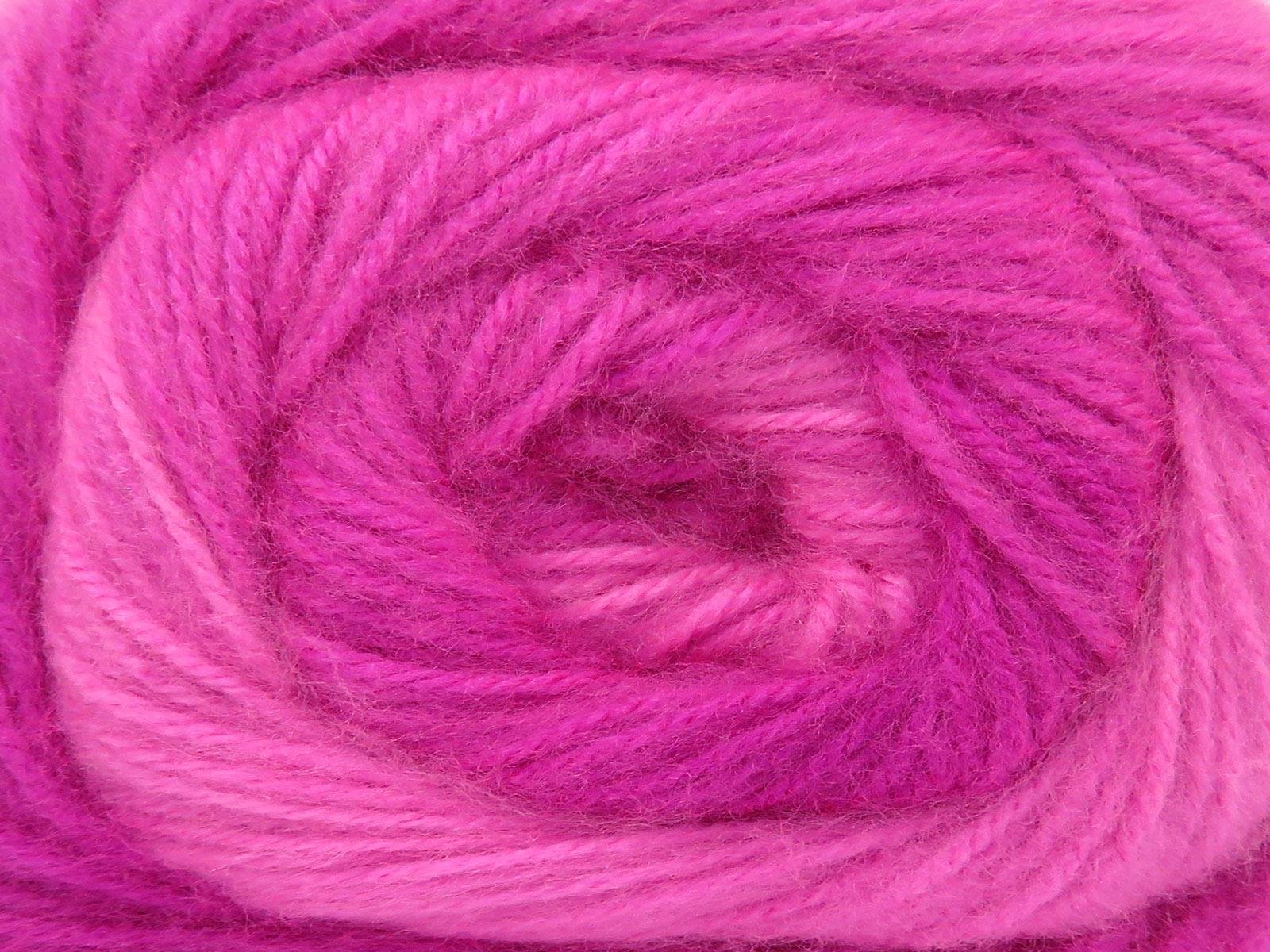 Lot of 4 x 100gr Skeins Ice Yarns SHAGGY Hand Knitting Yarn Pink Shades
