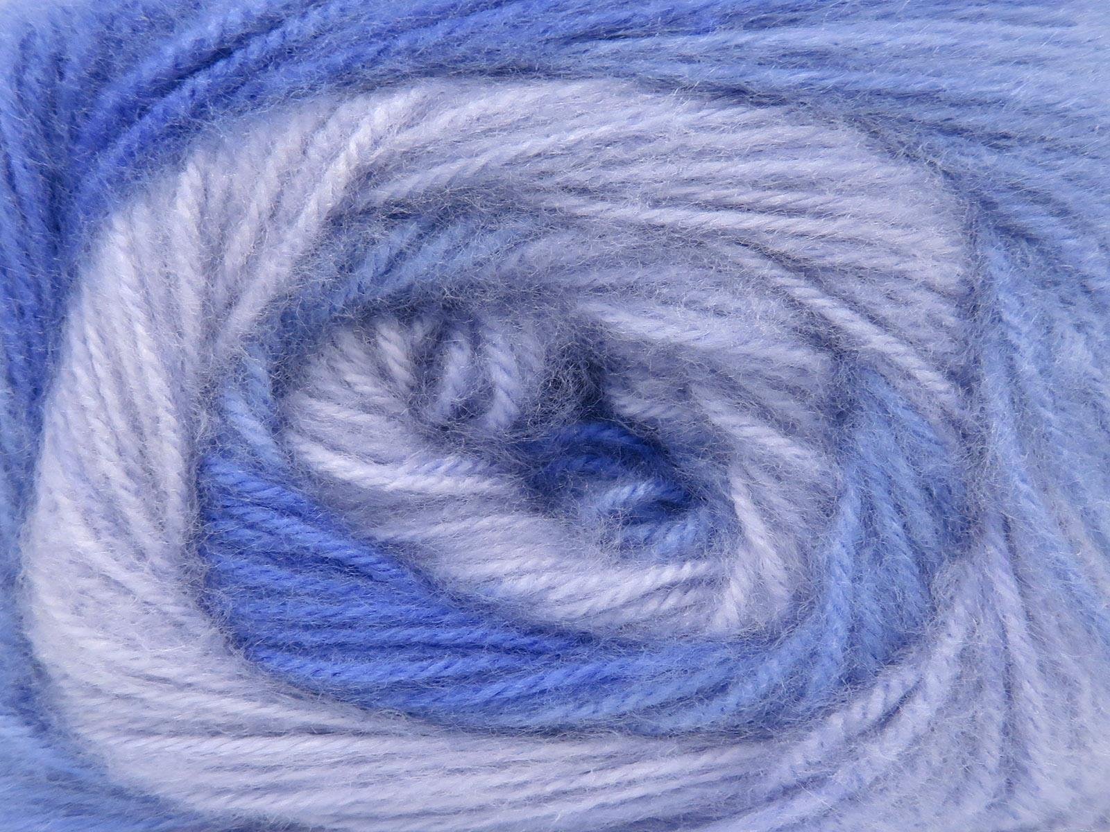 Lot of 4 x 100gr Skeins Ice Yarns SHAGGY Yarn Lilac Shades Blue Shades