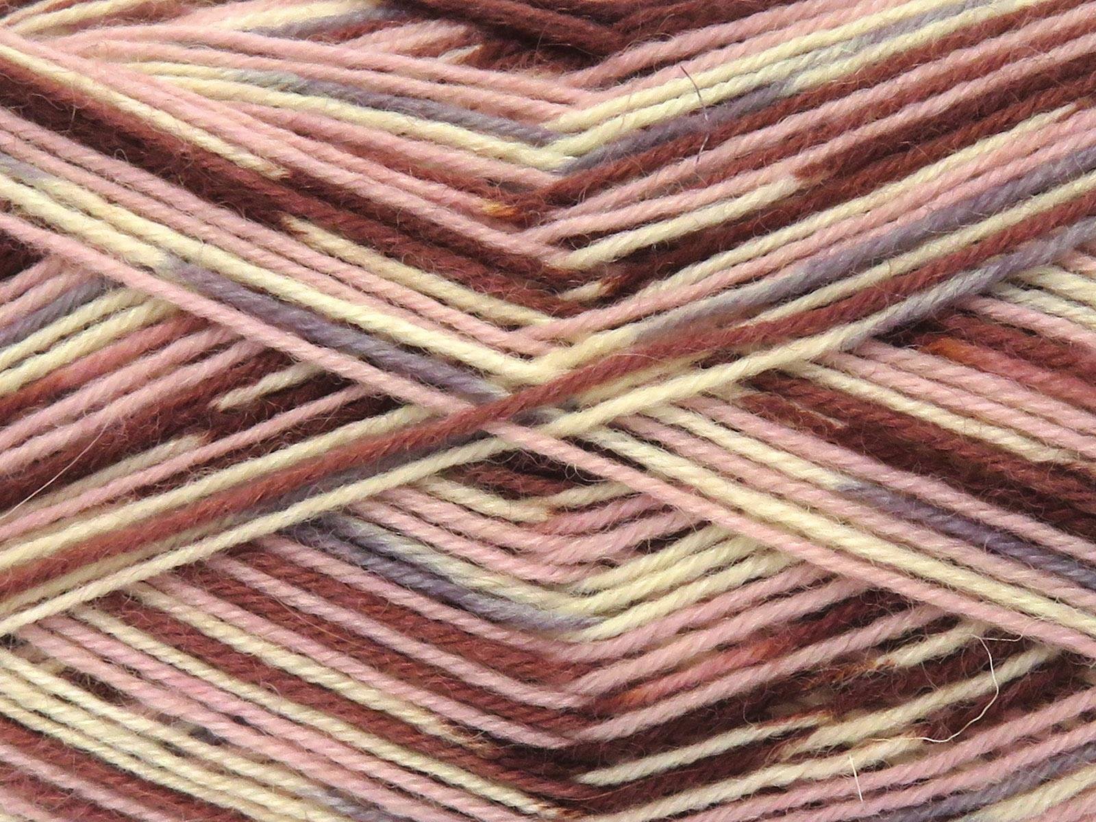 Lot of 4 x 100gr Skeins Ice Yarns SMART SOCK (75% Superwash Wool) Yarn Light Pink Rose Brown White Grey