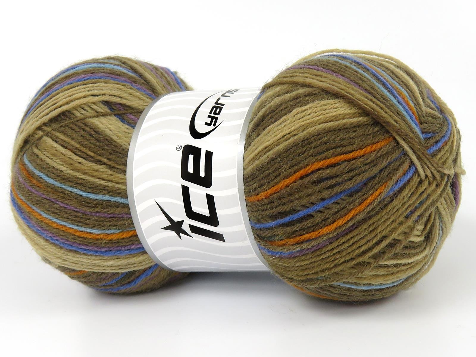 Lot of 4 x 100gr Skeins Ice Yarns SOCK VARICOLOR (75% Superwash Wool) Yarn Brown Shades Maroon Blue Shades