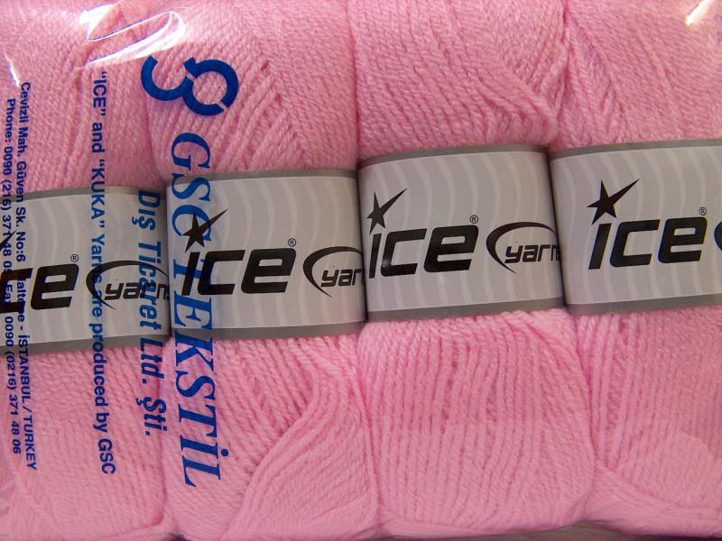 Lot of 4 x 100gr Skeins Ice Yarns SUPER BABY Hand Knitting Yarn Baby Pink