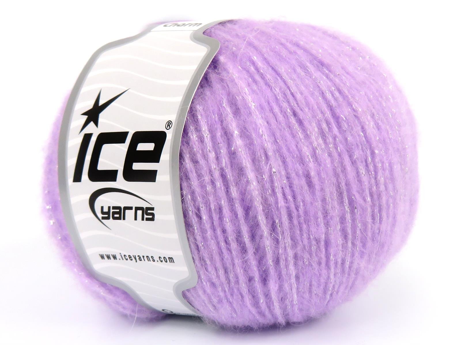 Lot of 6 Skeins Ice Yarns CHARM (10% Superwash Wool 15% Mohair) Yarn Lilac