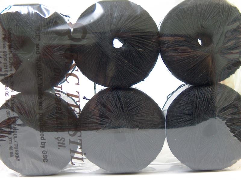 Lot of 6 Skeins Ice Yarns LINEN (50% Viscose) Hand Knitting Yarn Black