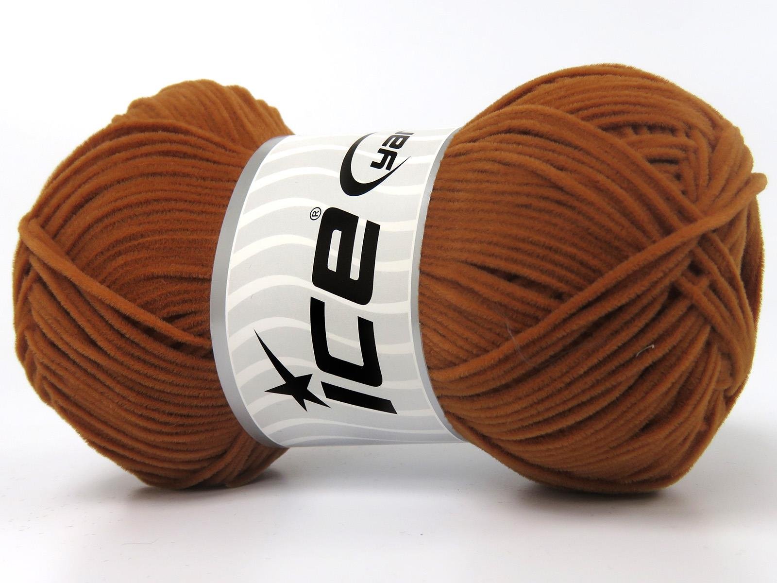 Lot of 6 Skeins Ice Yarns NUBUCK CHENILLE (100% MicroFiber) Yarn Dark Gold