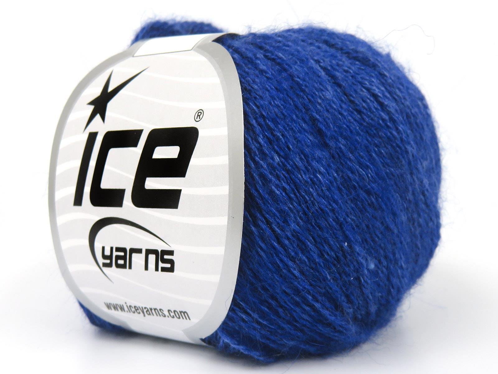 Lot of 6 Skeins Ice Yarns SILK (10% Kid Mohair 40% Merino Superfine) Yarn Blue