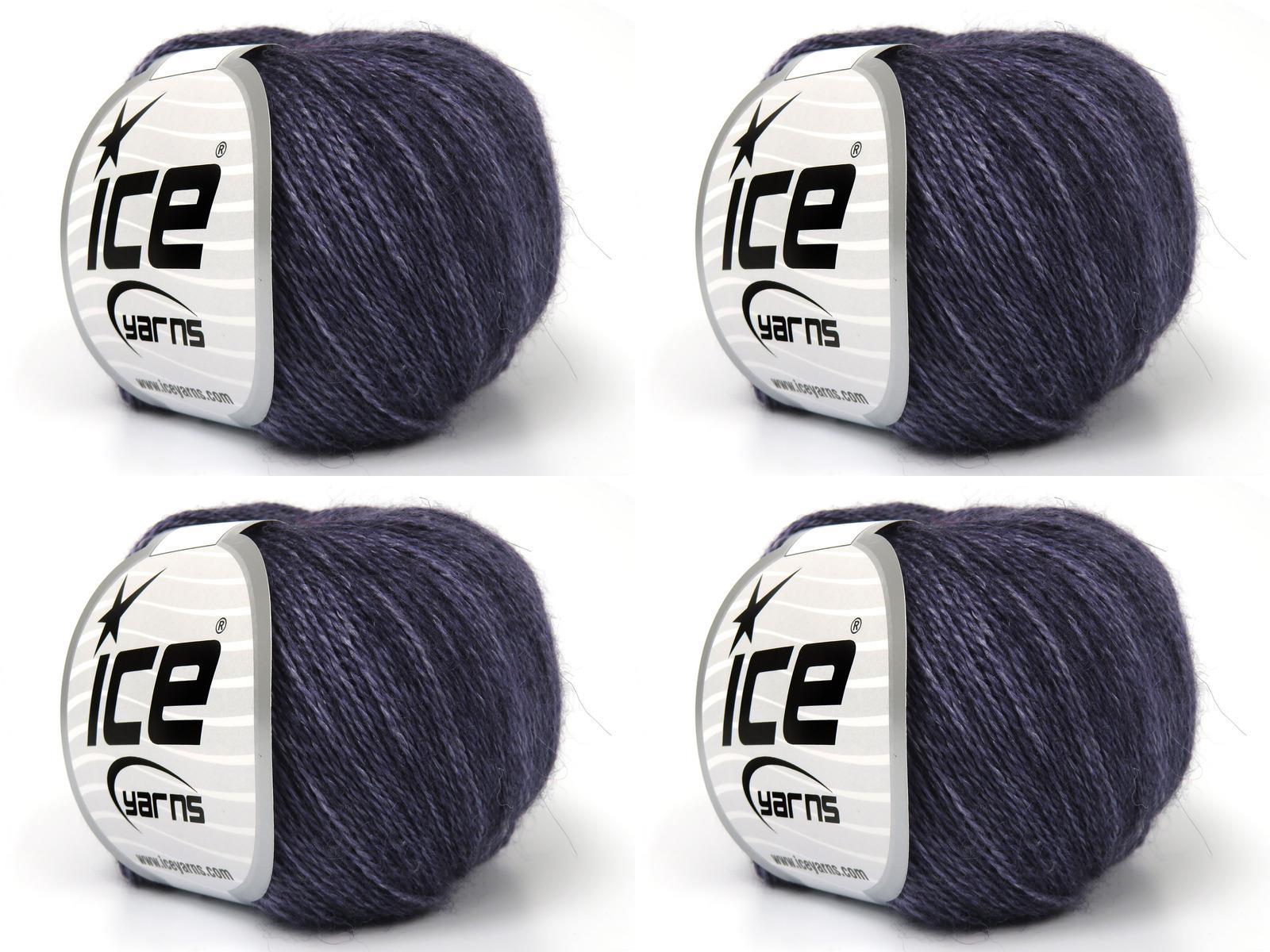 Lot of 6 Skeins Ice Yarns SILK (10% Kid Mohair 40% Merino Superfine) Yarn Lilac