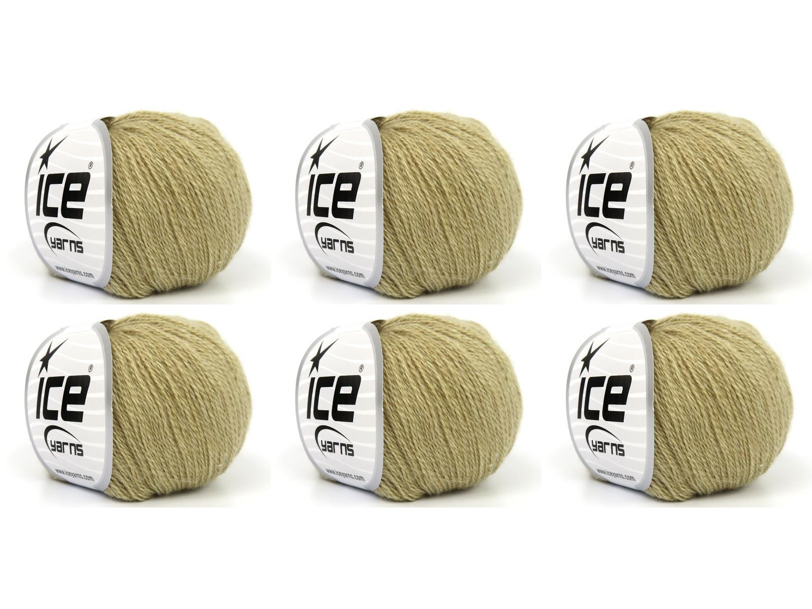 Lot of 6 Skeins Ice Yarns SILK (50% Silk 10% Kid Mohair) Yarn Milky Brown