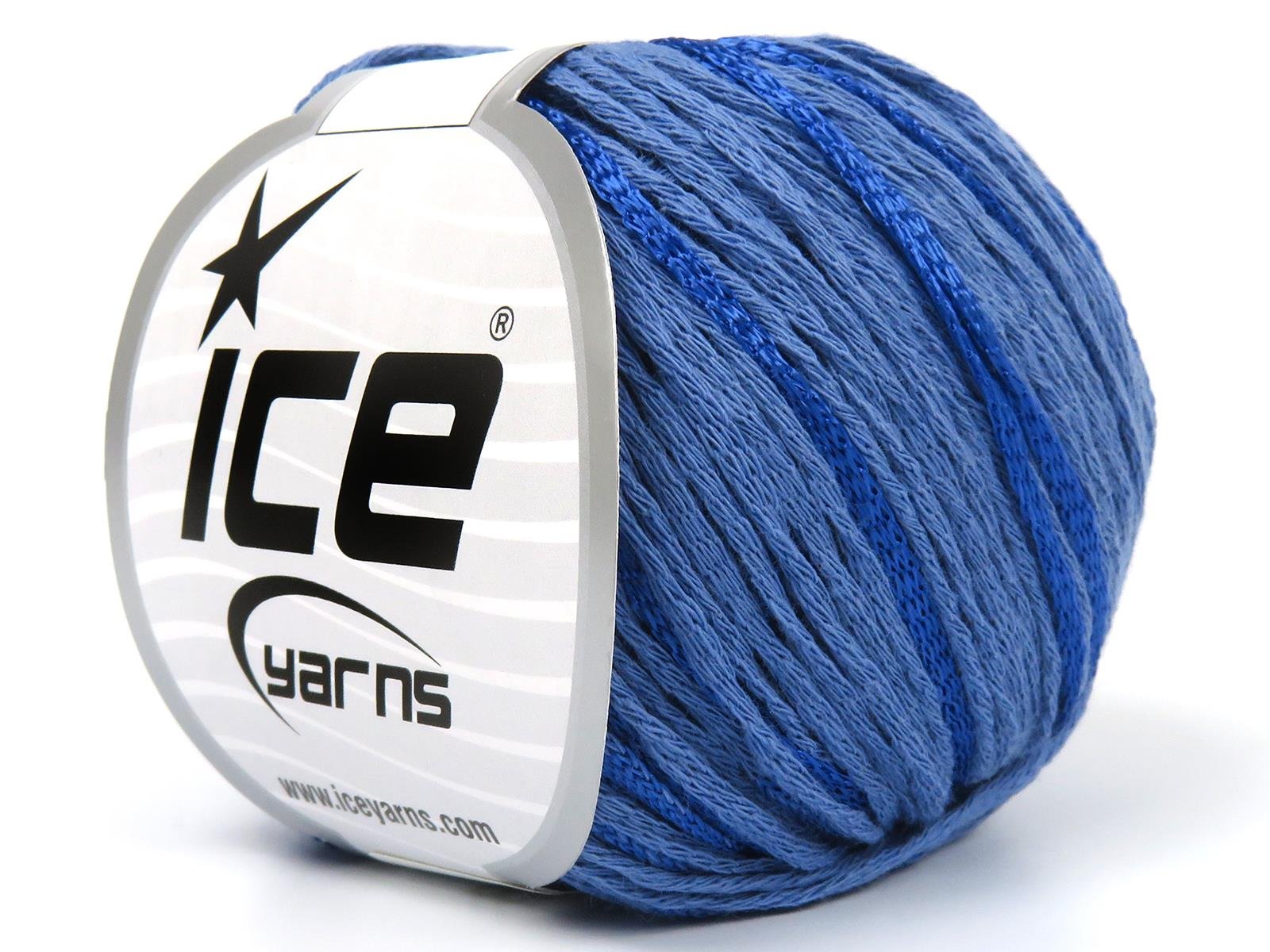 Lot of 6 Skeins Ice Yarns SUMMERTIME (80% Cotton 20% Viscose) Yarn Light Jeans Blue