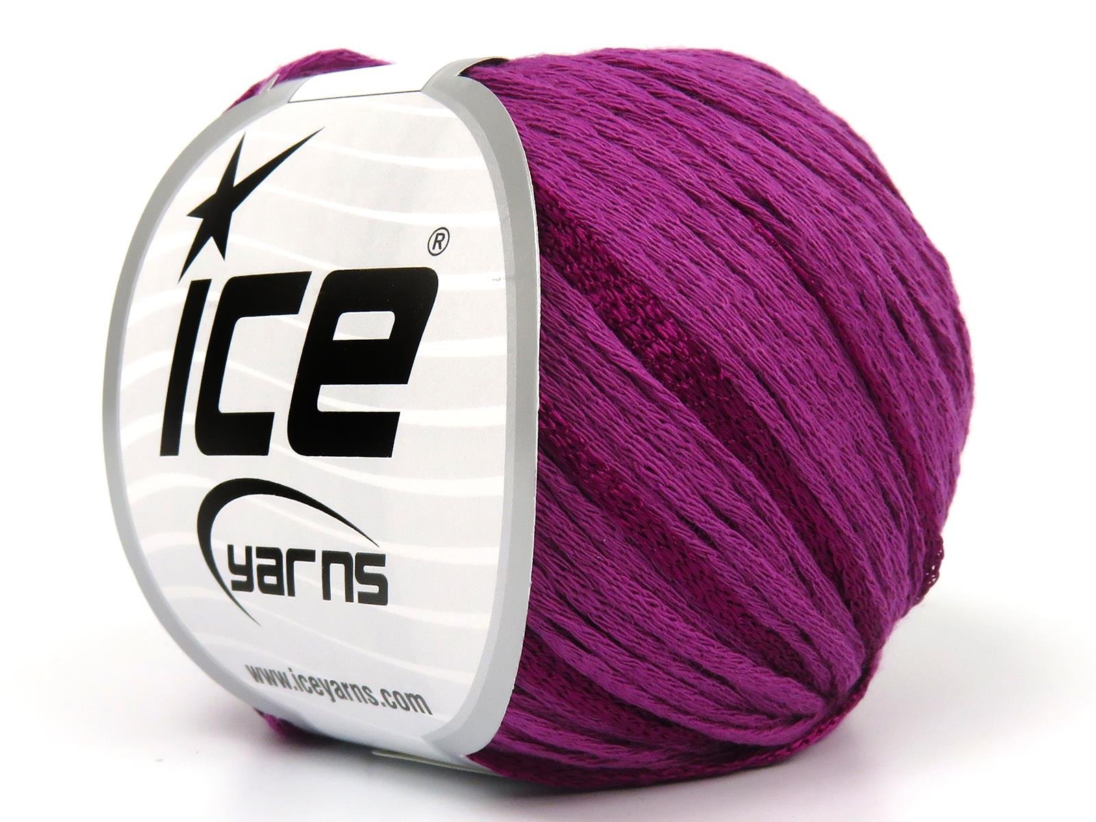 Lot of 6 Skeins Ice Yarns SUMMERTIME (80% Cotton 20% Viscose) Yarn Dark Fuchsia