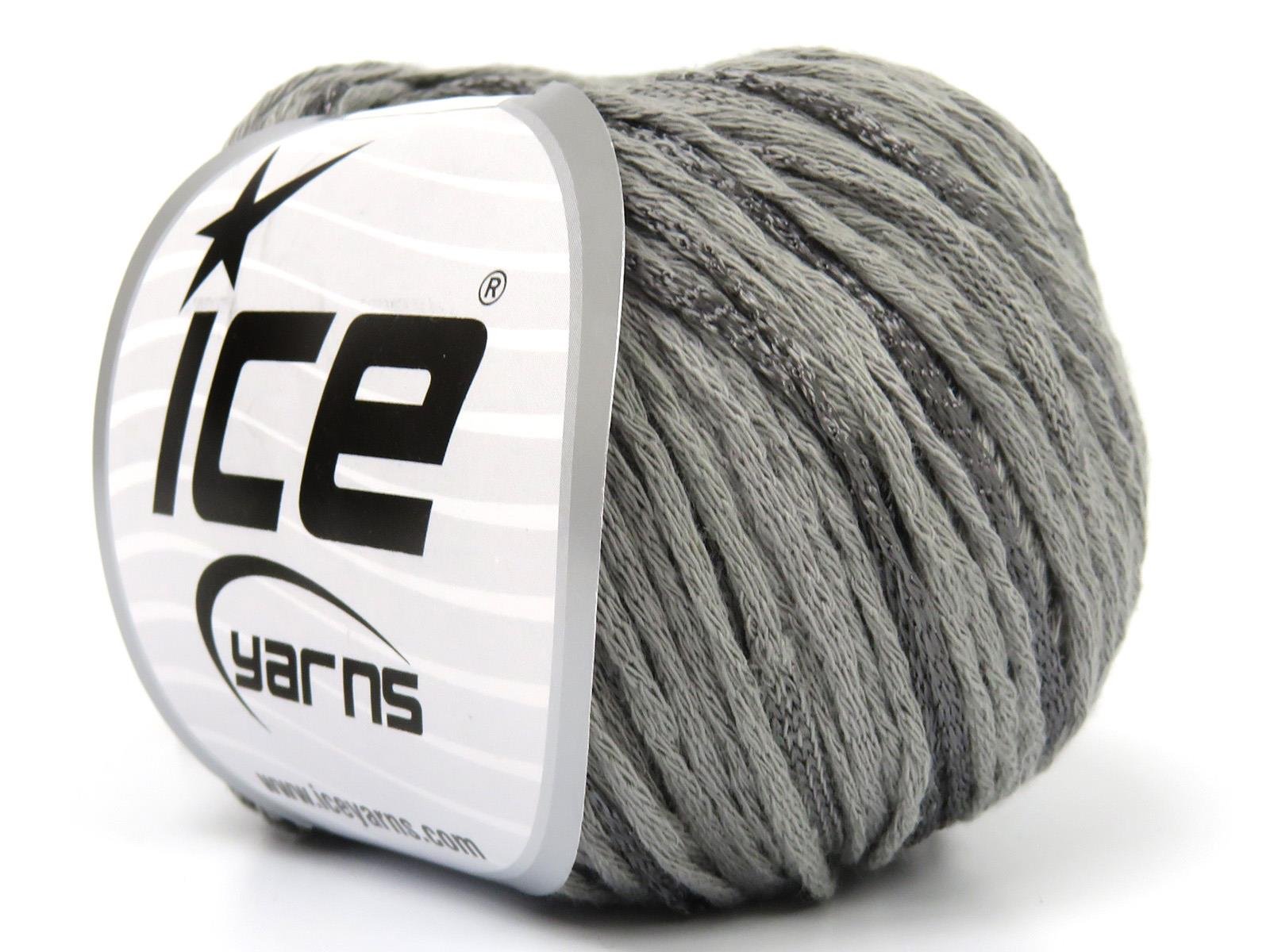 Lot of 6 Skeins Ice Yarns SUMMERTIME (80% Cotton 20% Viscose) Yarn Light Grey