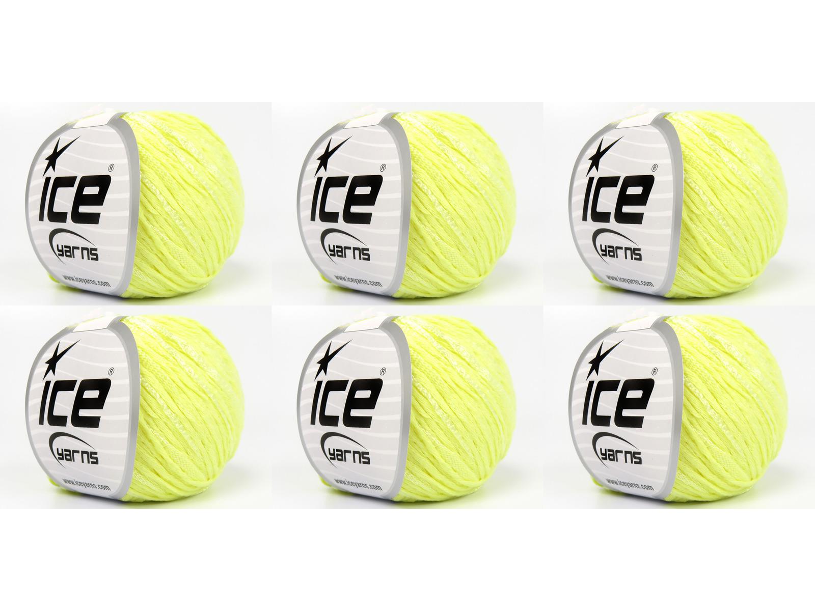 Lot of 6 Skeins Ice Yarns SUMMERTIME (80% Cotton 20% Viscose) Yarn Light Yellow