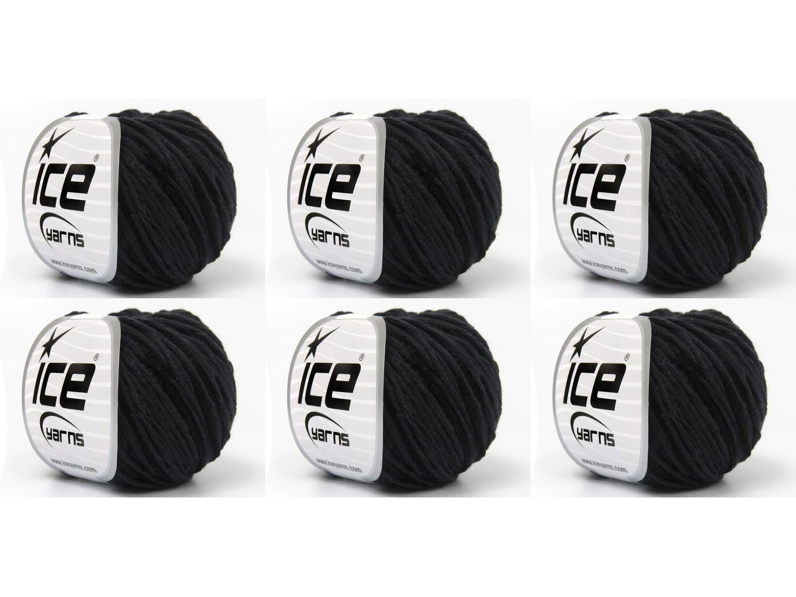 Lot of 6 Skeins Ice Yarns SUMMERTIME (80% Cotton 20% Viscose) Yarn Anthracite Black