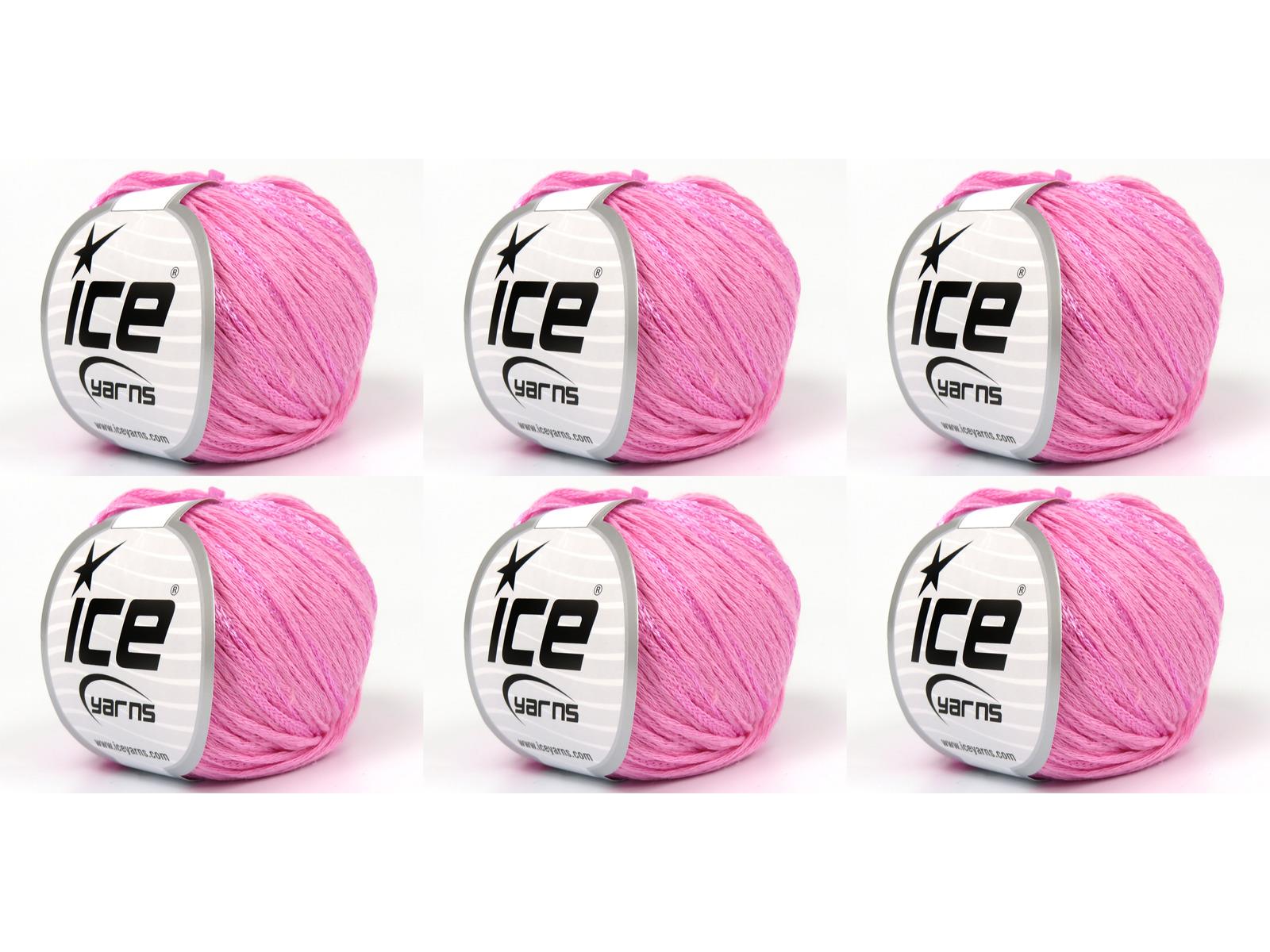 Lot of 6 Skeins Ice Yarns SUMMERTIME (80% Cotton 20% Viscose) Yarn Baby Pink
