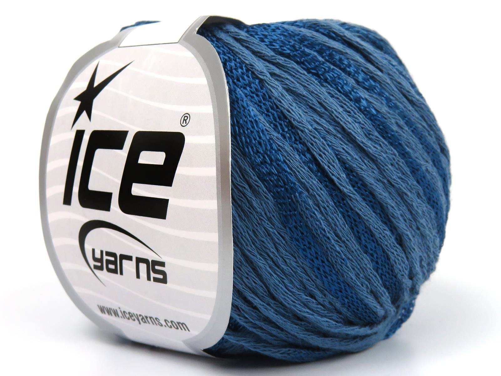 Lot of 6 Skeins Ice Yarns SUMMERTIME (80% Cotton 20% Viscose) Yarn Jeans Blue