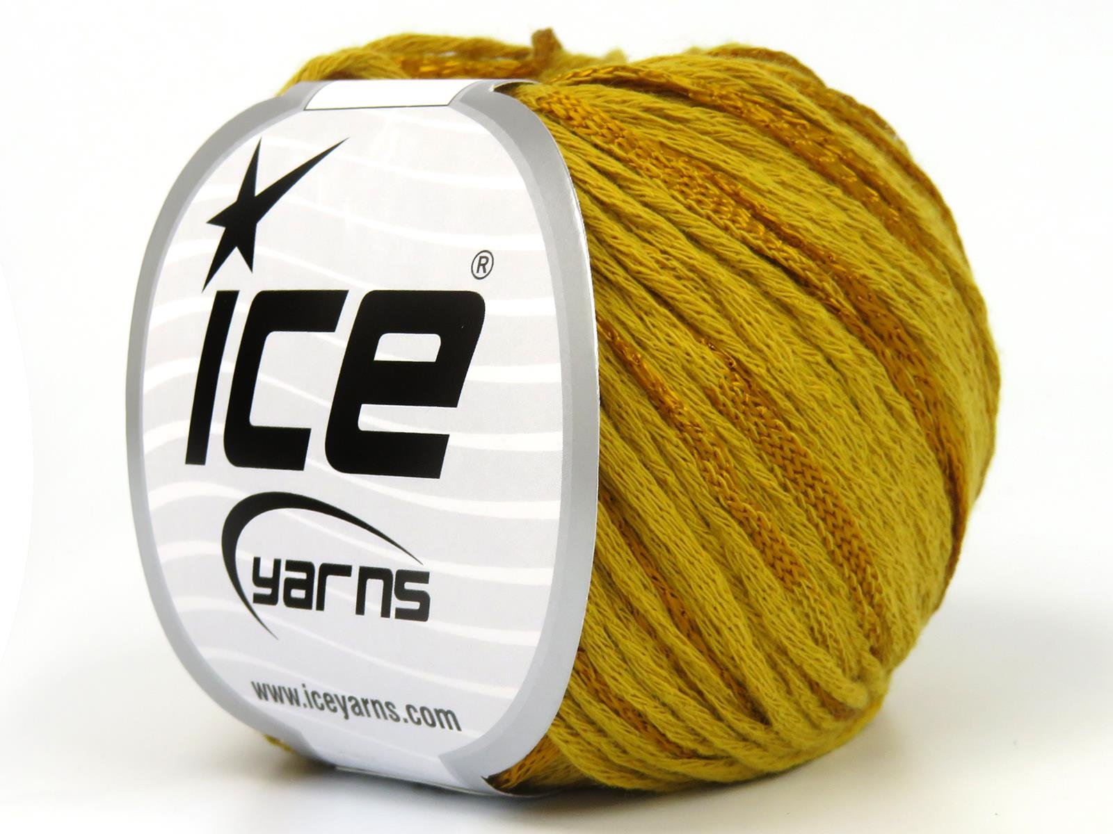 Lot of 6 Skeins Ice Yarns SUMMERTIME (80% Cotton 20% Viscose) Yarn Gold