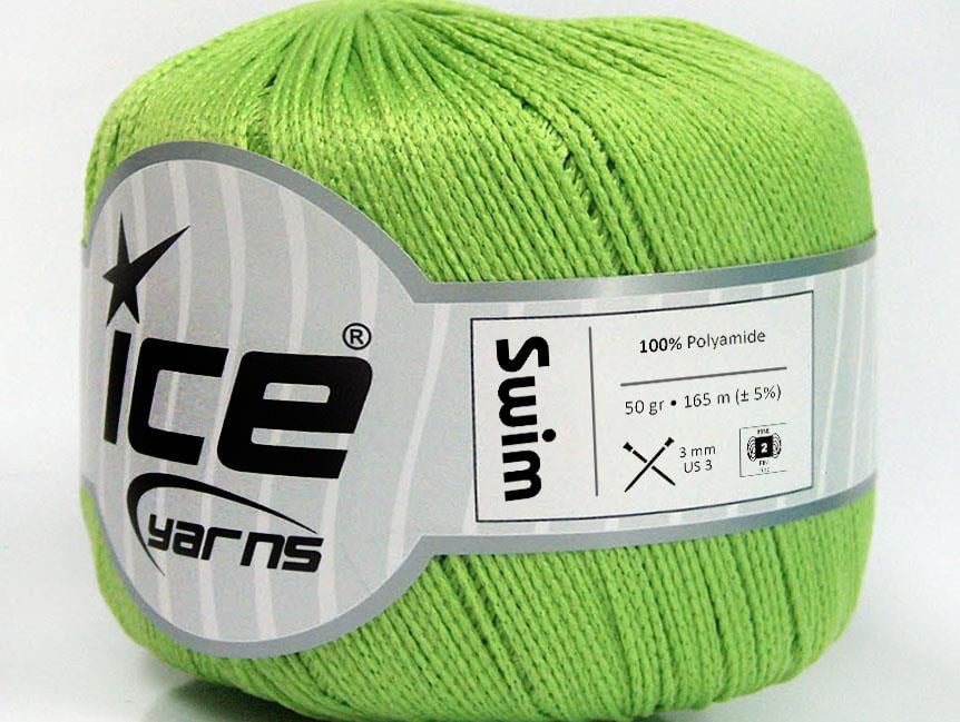 Lot of 6 Skeins Ice Yarns SWIM Hand Knitting Yarn Light Green
