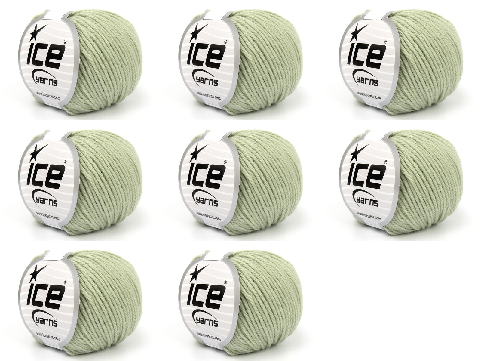 Lot of 8 Skeins Ice Yarns LANA MOR BIDA (40% Wool) Yarn Light Water Green