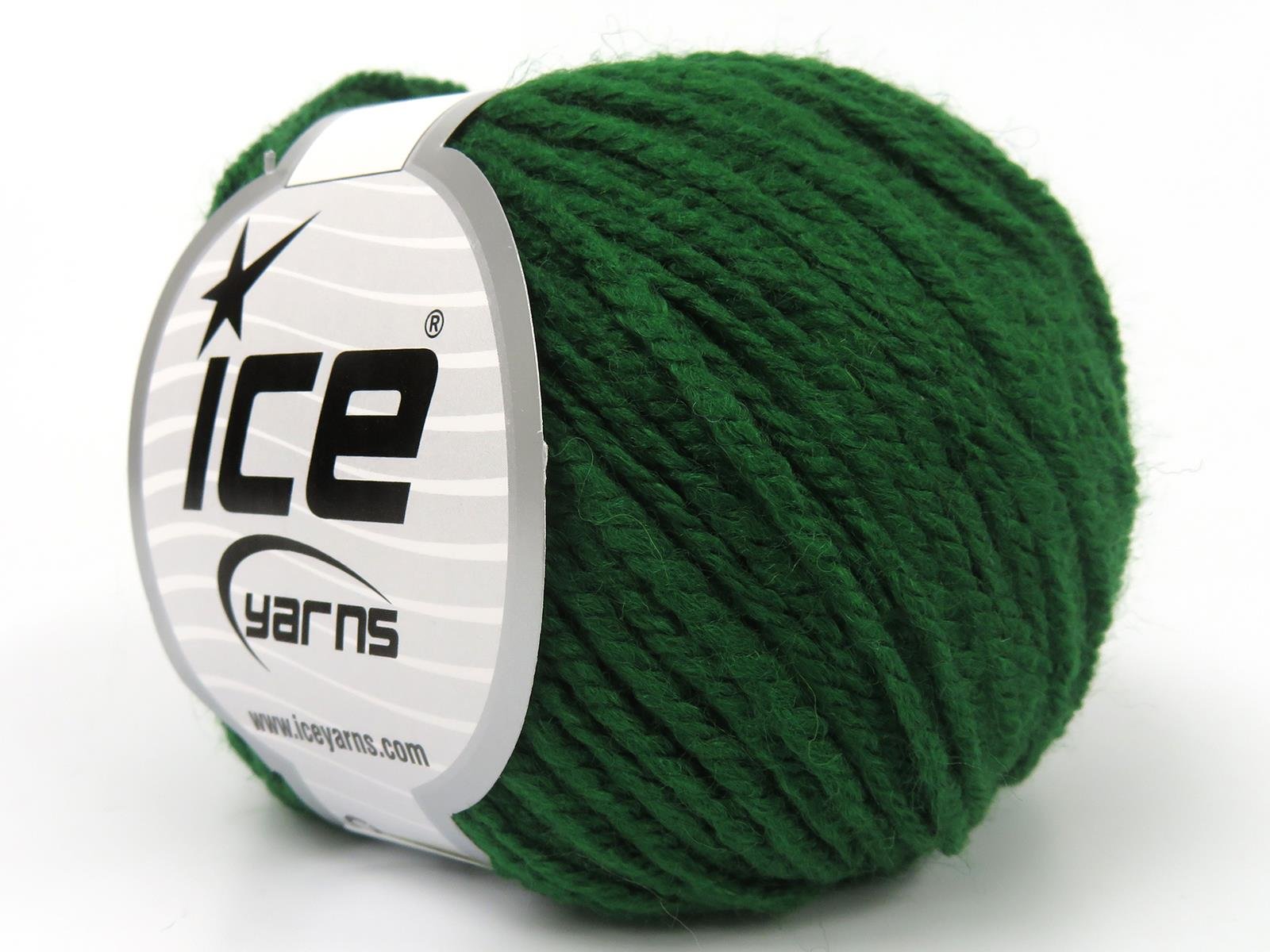 Lot of 8 Skeins Ice Yarns LANA MOR BIDA (40% Wool) Yarn Dark Green