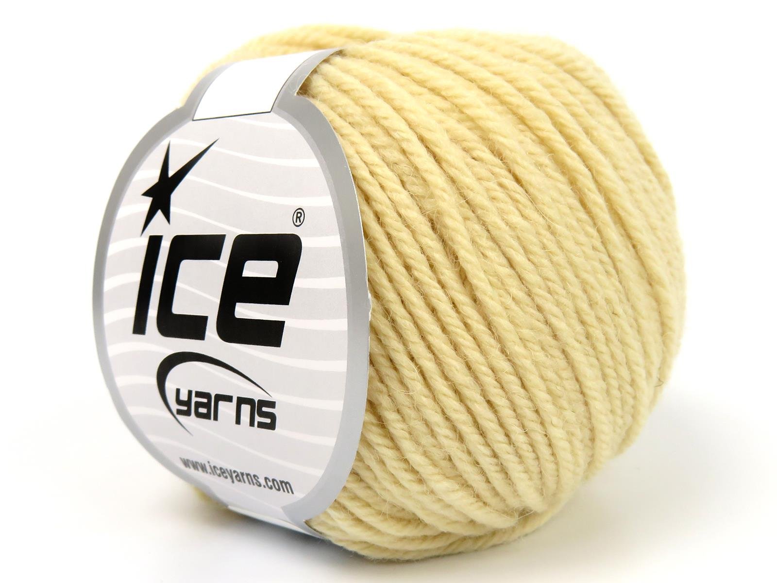 Lot of 8 Skeins Ice Yarns LANA MOR BIDA (40% Wool) Yarn Dark Cream