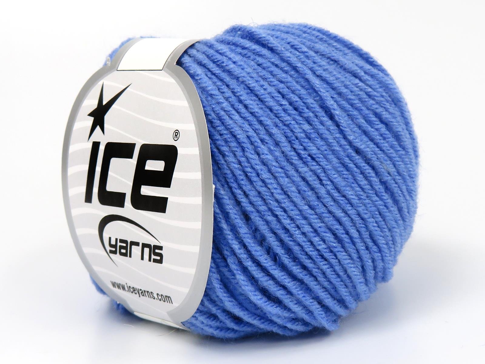 Lot of 8 Skeins Ice Yarns LANA MOR BIDA (40% Wool) Hand Knitting Yarn Blue