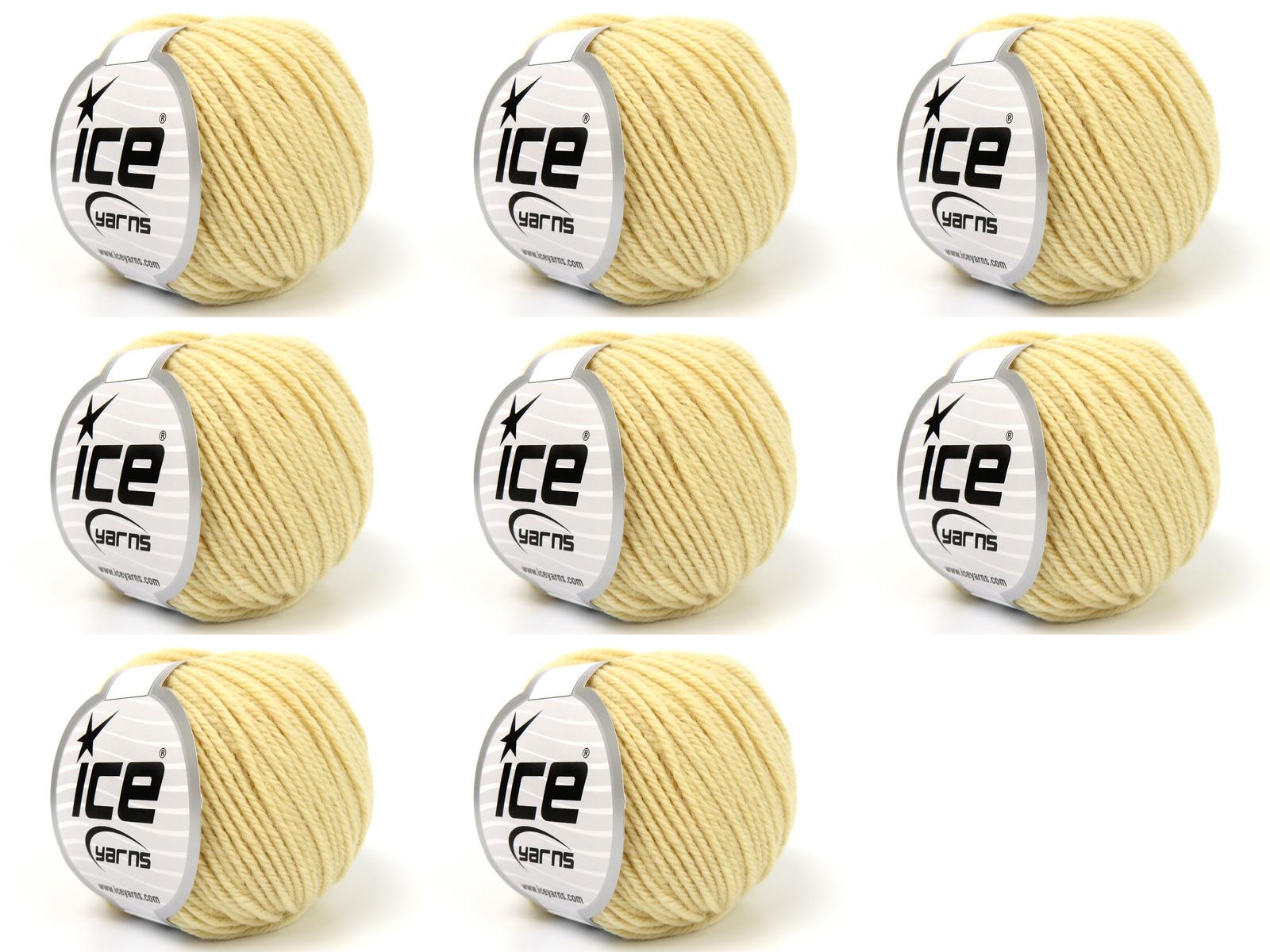 Lot of 8 Skeins Ice Yarns LANA MOR BIDA (40% Wool) Yarn Dark Cream