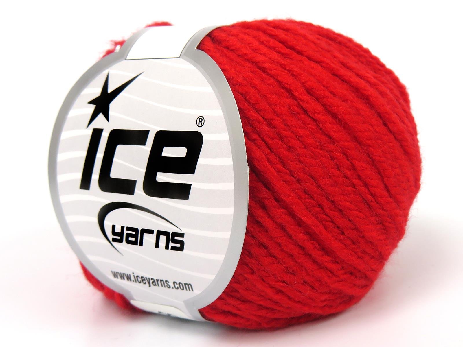 Lot of 8 Skeins Ice Yarns LANA MOR BIDA (40% Wool) Hand Knitting Yarn Red