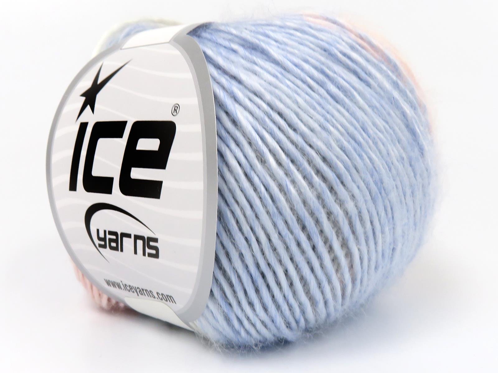 Lot of 8 Skeins Ice Yarns PANORAMA Yarn Ecru Light Grey Light Pink Light Blue