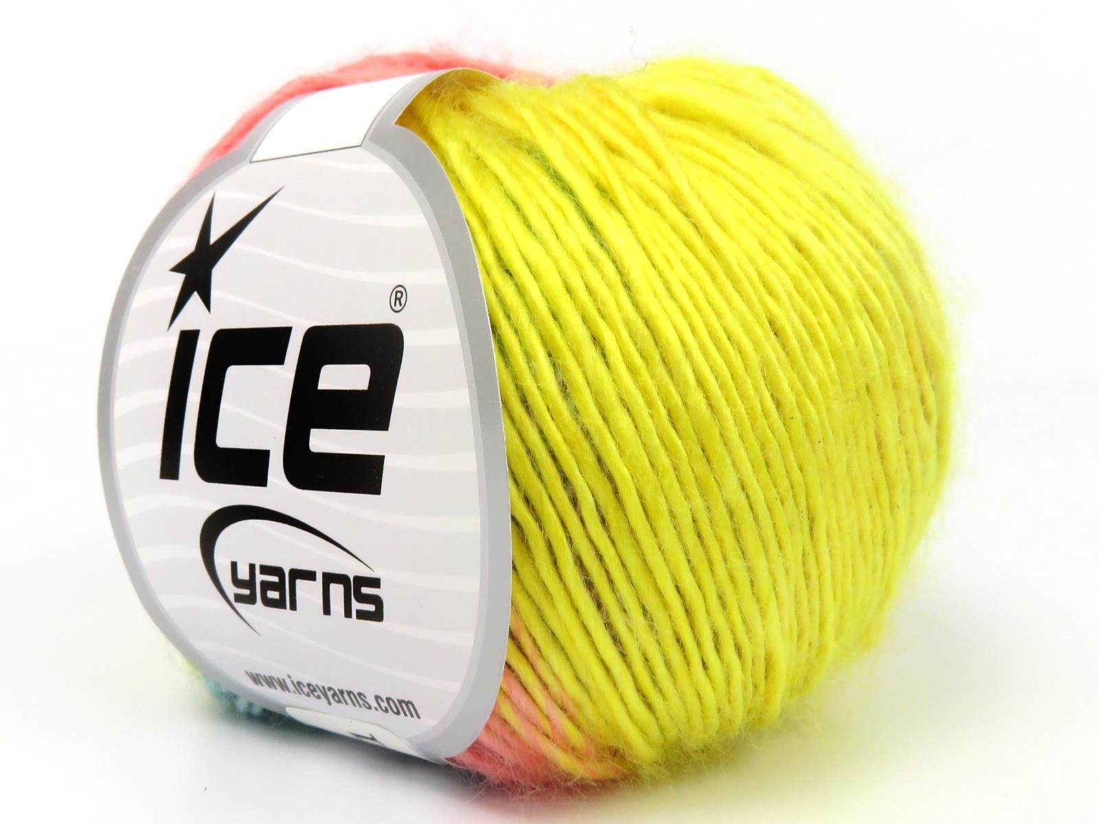 Lot of 8 Skeins Ice Yarns PANORAMA Yarn Mint Green Yellow Light Salmon Lilac