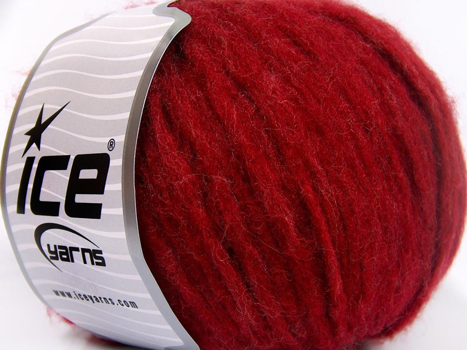 Lot of 8 Skeins Ice Yarns SOFTAIR TWEED (4% Viscose) Hand Knitting Yarn Red