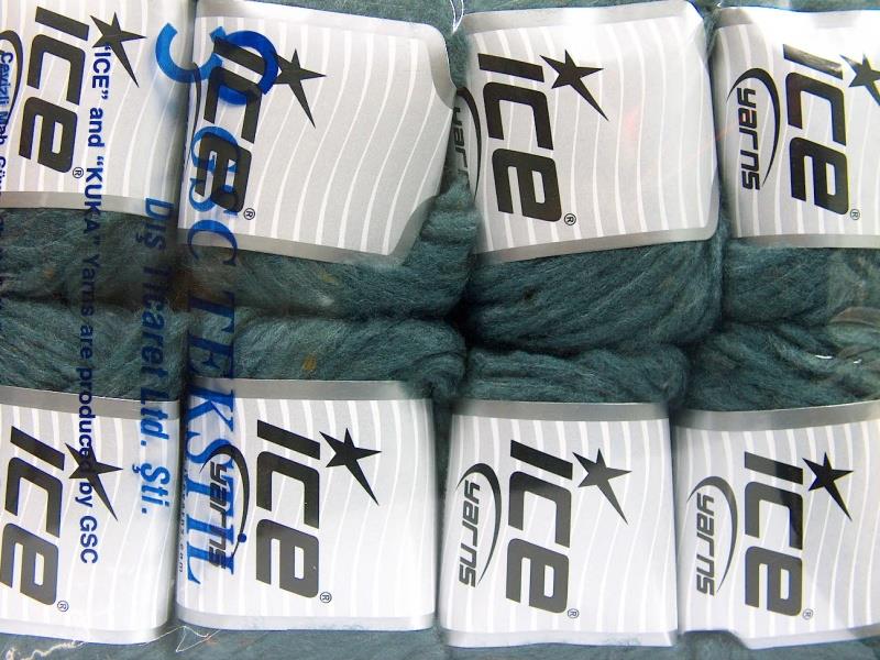Lot of 8 Skeins Ice Yarns SOFTAIR TWEED (4% Viscose) Yarn Dark Turquoise