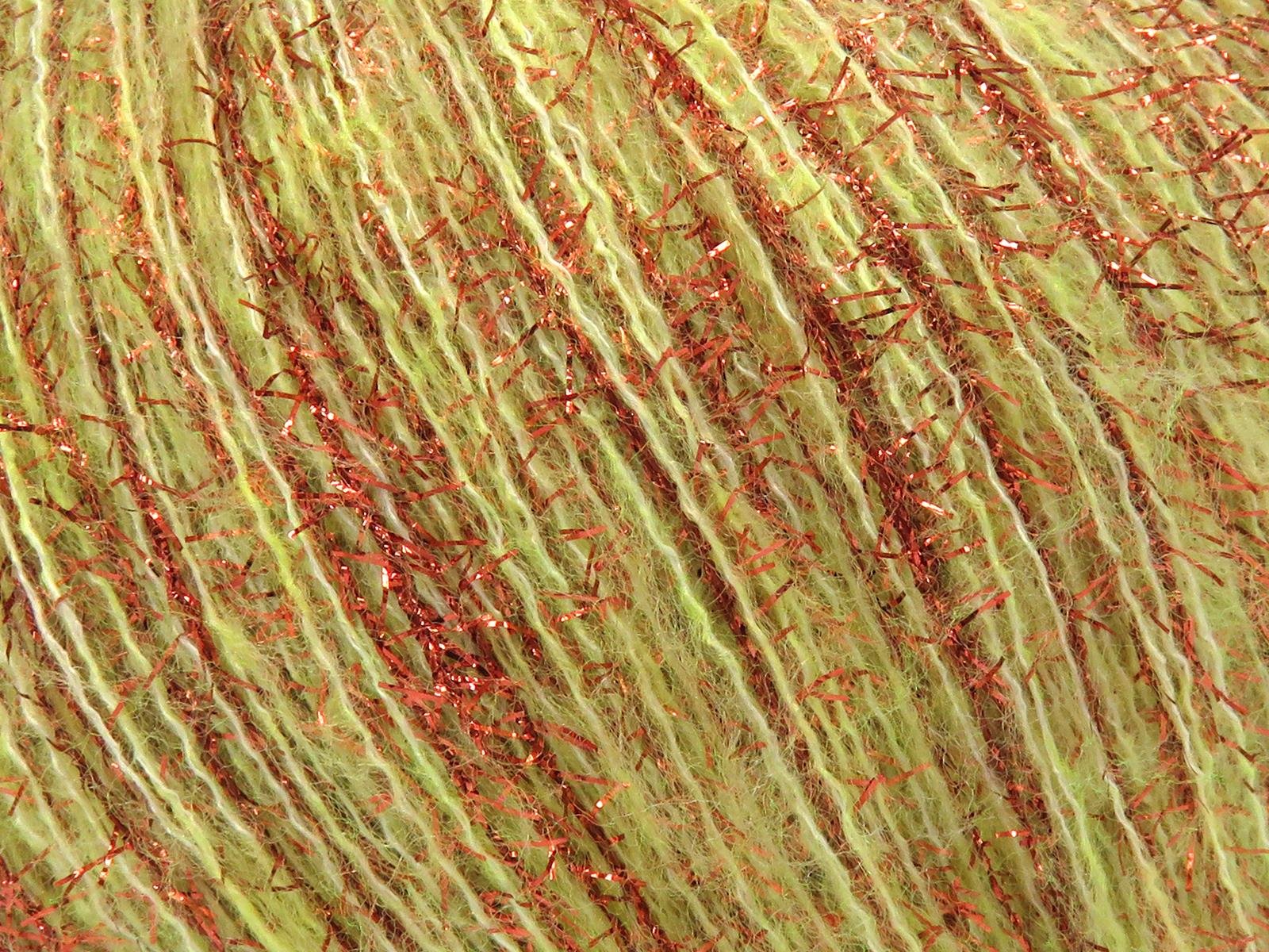 Lot of 8 Skeins Ice Yarns TOMMY WOOL GLITZ (7% Wool) Yarn Light Green Copper