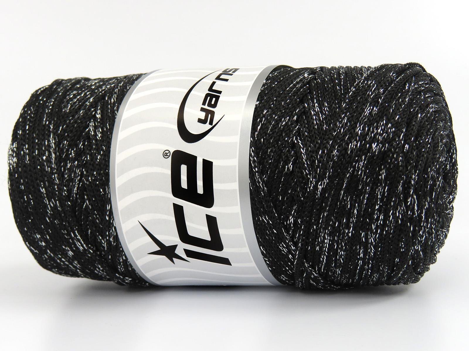 Macrame Bulky Glitz Black, Silver