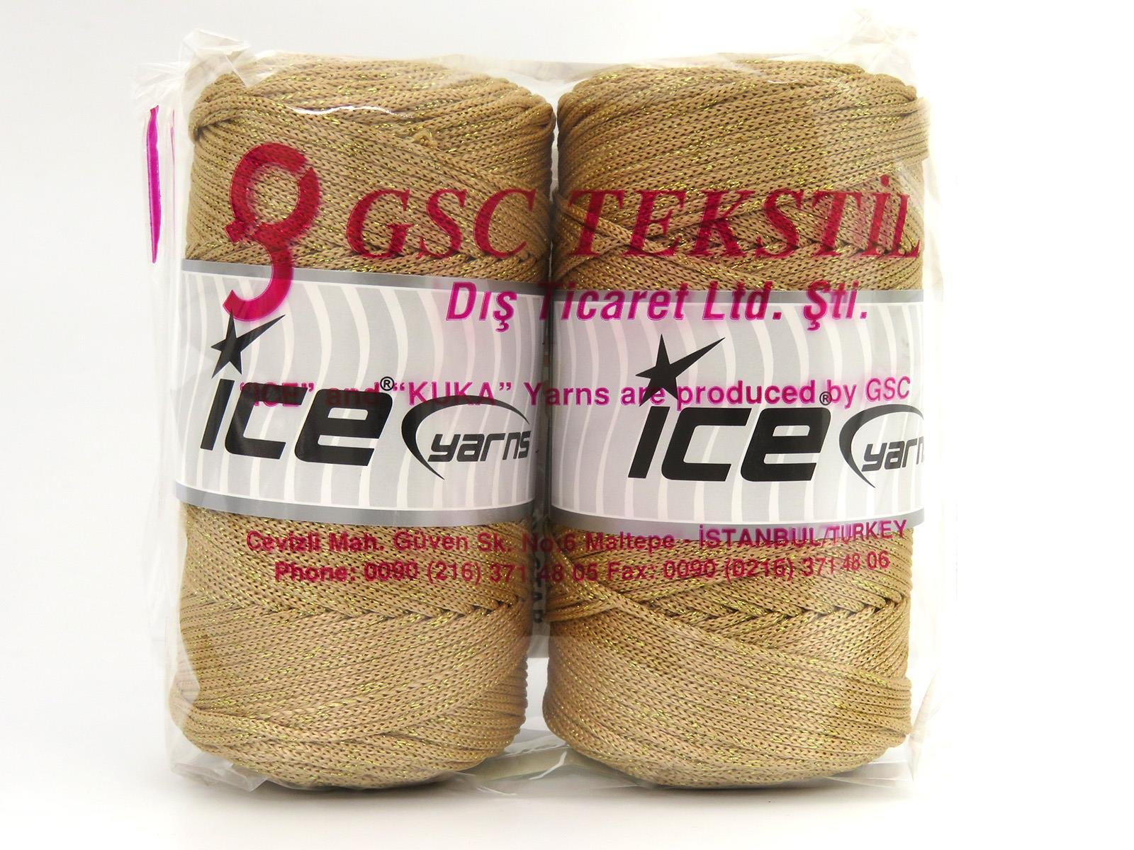 Macrame Bulky Glitz Gold, Light Brown