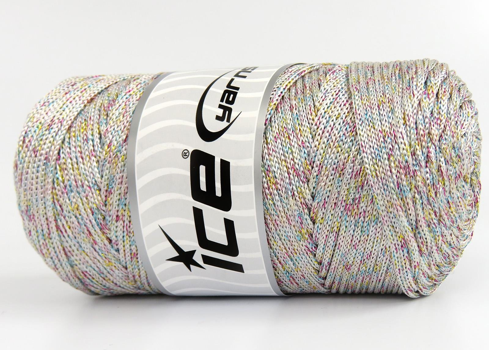 Macrame Bulky Glitz Multi Irridescent, Ecru