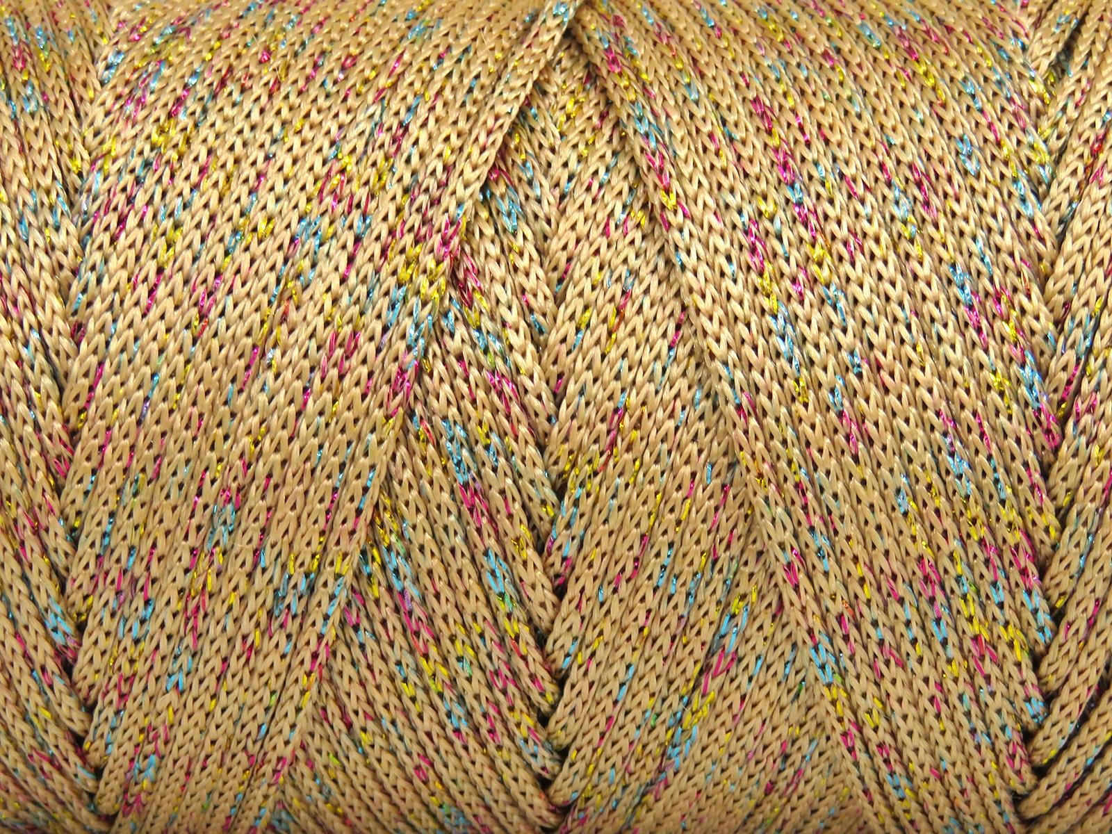 Macrame Bulky Glitz Multi Light Brown, Irridescent