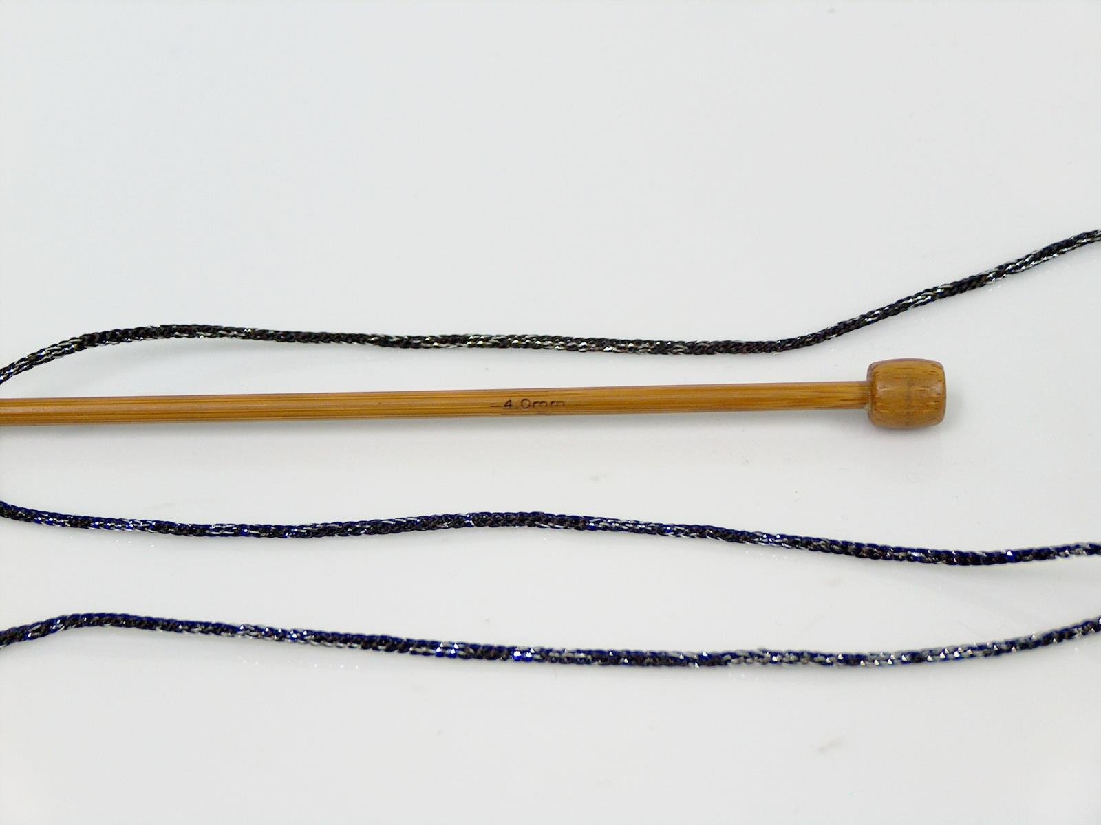 Macrame Cord Metallic Black, Silver