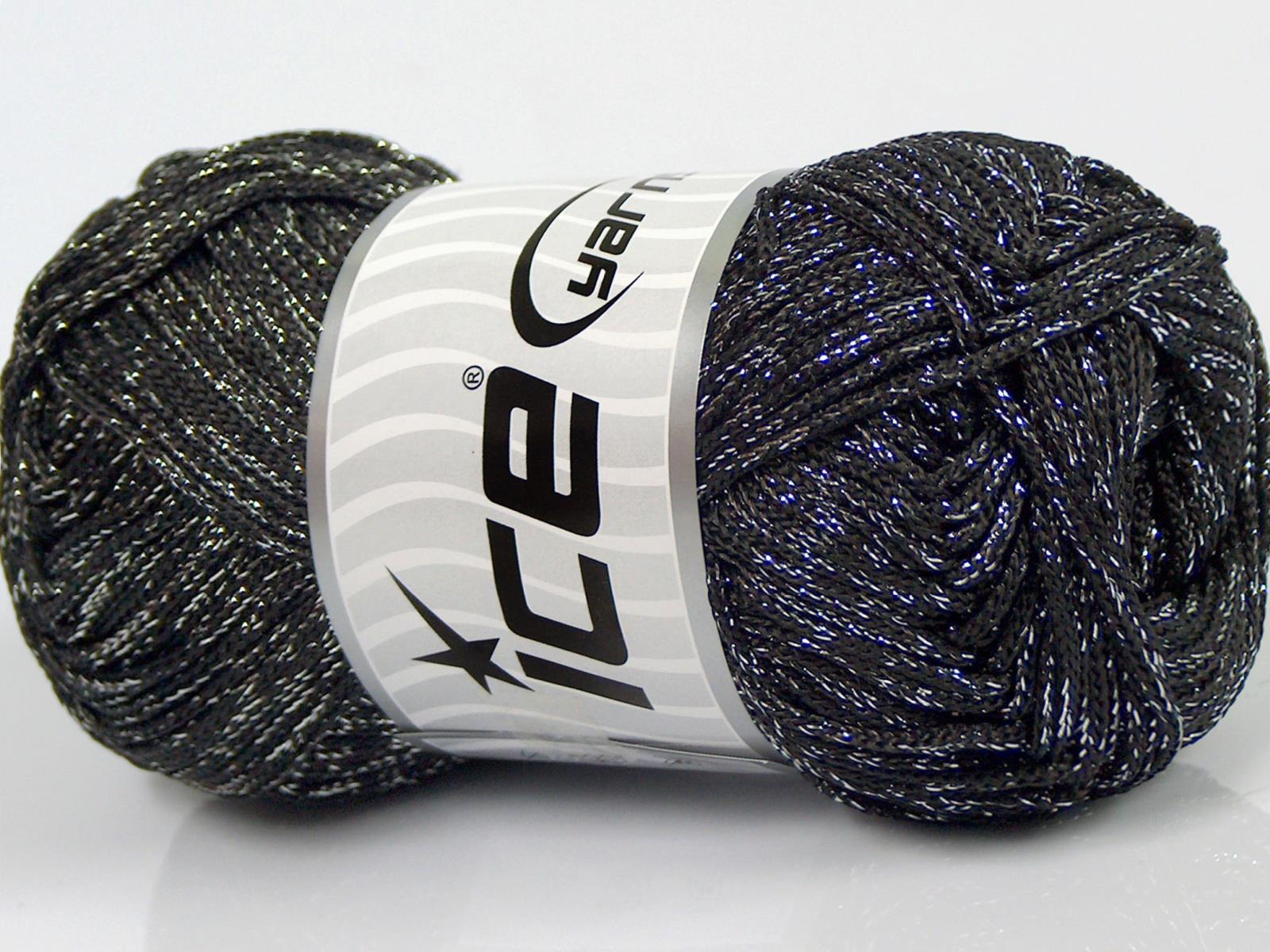 Macrame Cord Metallic Black, Silver