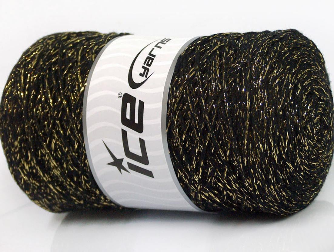 Macrame Cotton Glitz Black, Gold