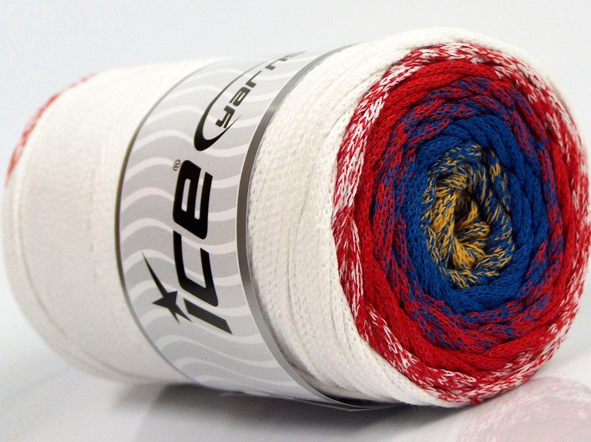 Macrame Cotton Magic Blue, White, Red, Gold