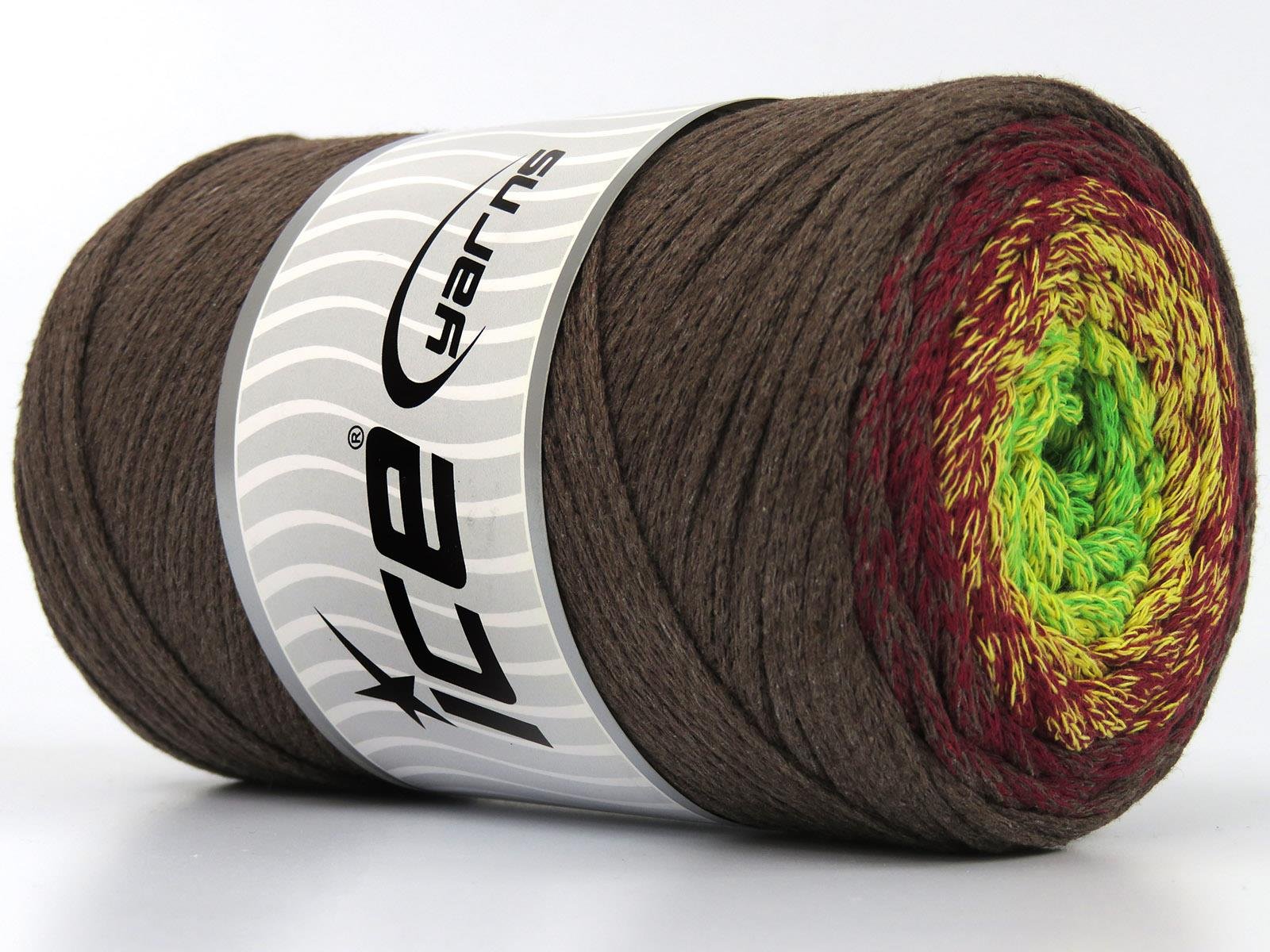 Macrame Cotton Magic Green, Yellow, Burgundy, Camel