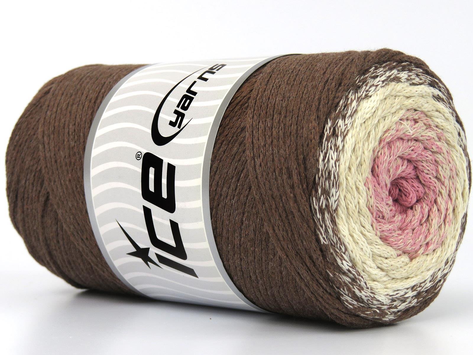 Macrame Cotton Magic Pink, Cream, Camel