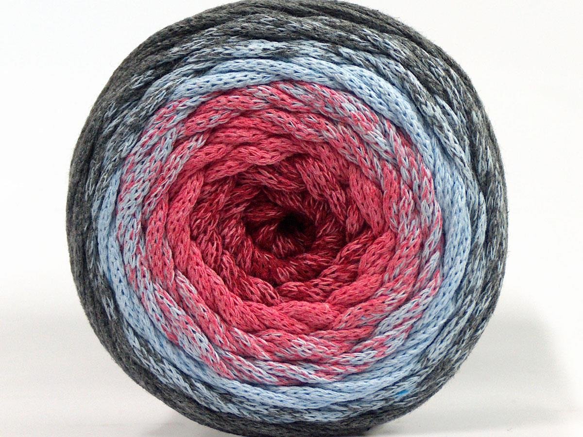 Macrame Cotton Magic Pink, Light Blue, Dark Grey, Light Burgundy