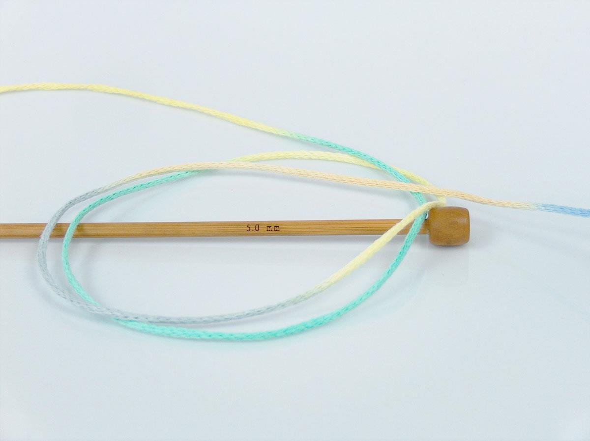 Macrame Cotton Print Light Grey, Green Shades, Light Yellow