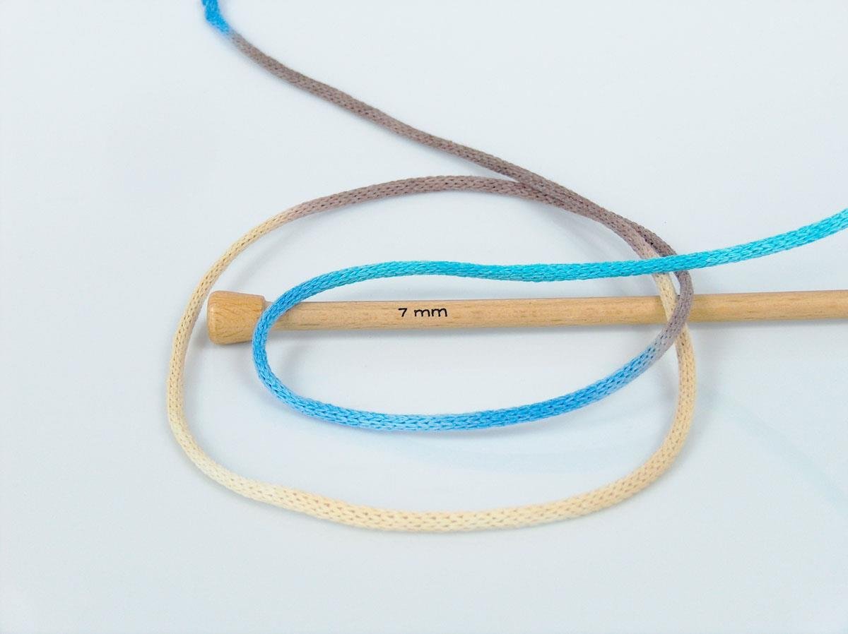 Macrame VisCot Color 3mm Cream, Brown Shades, Blue Shades