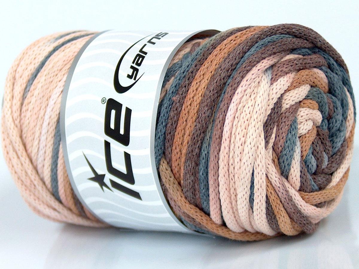 Macrame VisCot Color 3mm Cream, Brown Shades, Grey Shades