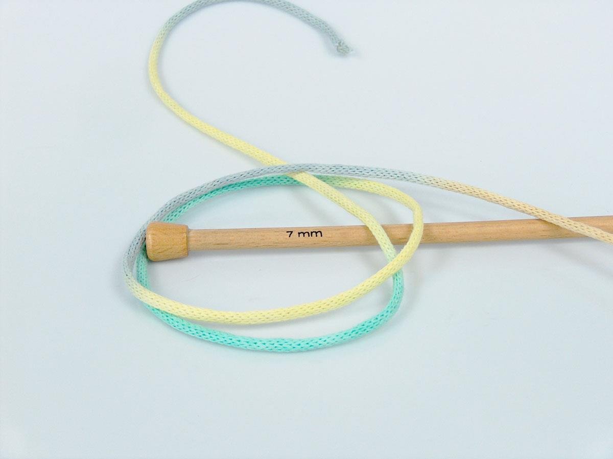 Macrame VisCot Color 3mm Light Grey, Green Shades, Light Yellow