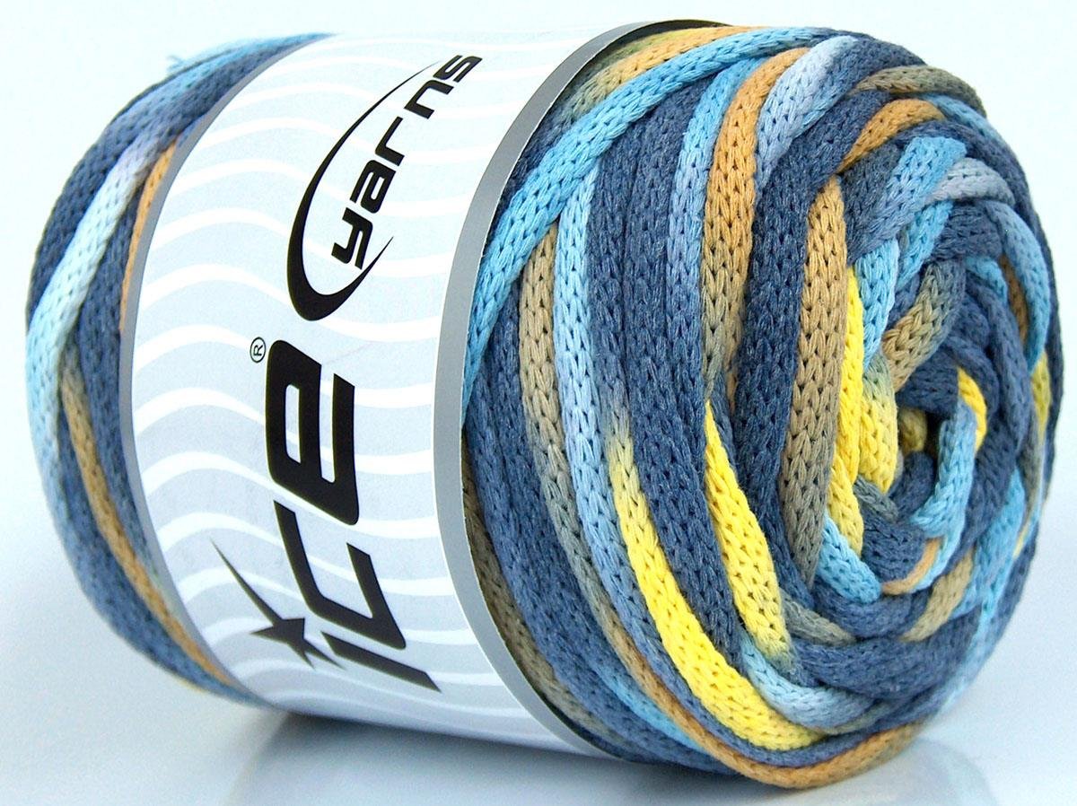 Macrame VisCot Color 5mm Blue Shades, Yellow Shades