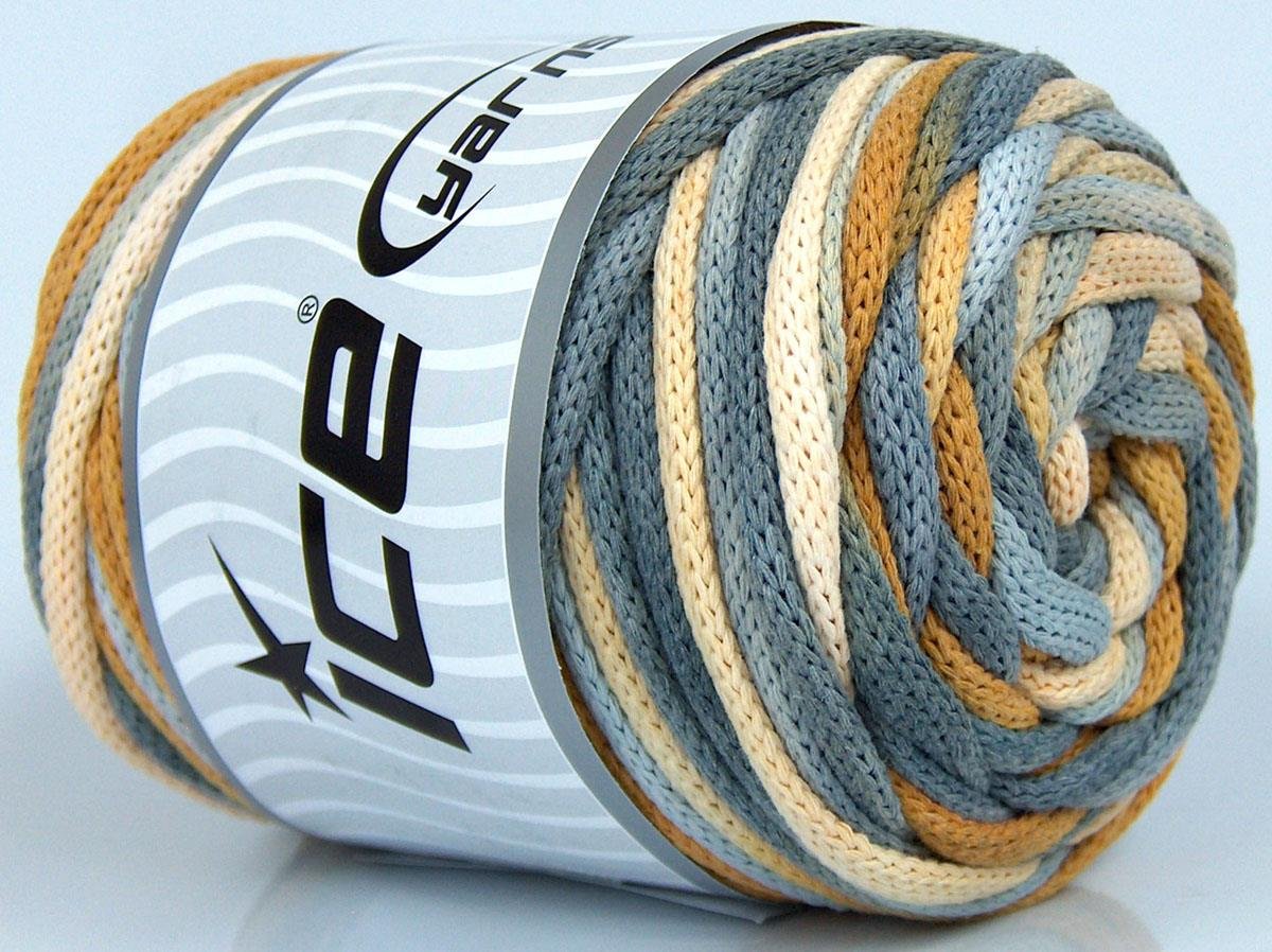 Macrame VisCot Color 5mm Light Brown, Cream Shades, Grey Shades