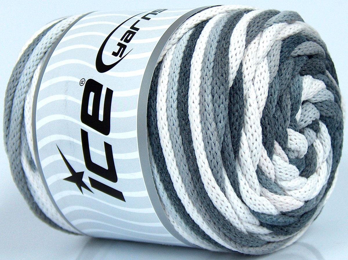 Macrame VisCot Color 5mm White, Grey Shades